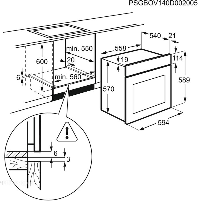 Электрический духовой шкаф electrolux ezb53410ax